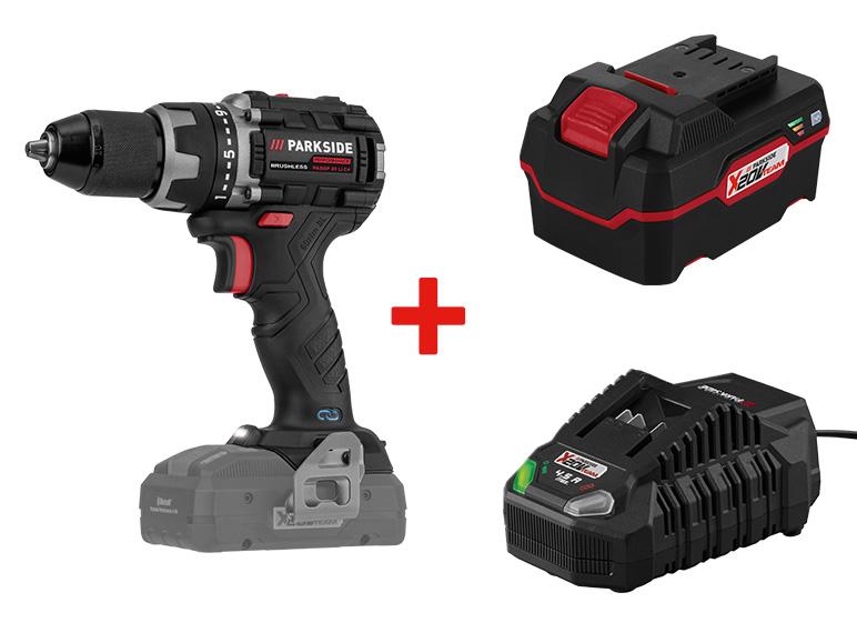 Perceuse-visseuse Parkside avec batterie et chargeur.