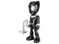 Figur de Black Panther avec des détails argentés et une arme.