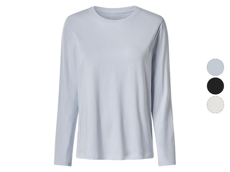 T-shirt bleu clair à manches longues avec options de couleur à côté