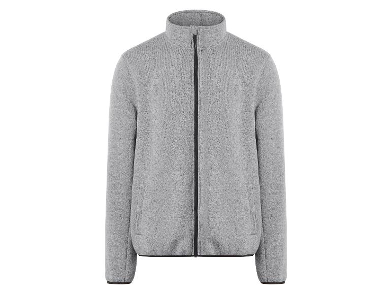 Veste polaire grise avec fermeture éclair frontale et col montant