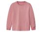 Un sweat-shirt rose uni à manches longues et col rond