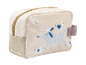 Trousse de toilette Bébéconfort à motif marin avec un chien et des mouettes.