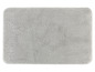 Un tapis de bain gris à texture moelleuse.