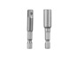 Deux supports de bits en métal pour un tournevis.