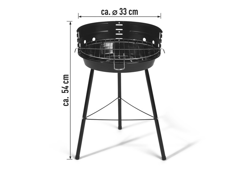 Aller en mode plein écran : GRILLMEISTER Barbecue rond au charbon de bois, Ø 33 cm - Image 5