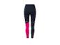 Leggings de sport bleu marine et fuchsia.