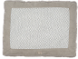 Panier pour animal gris avec centre à motif et texte brodé