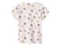 T-shirt blanc à imprimé floral violet et rose