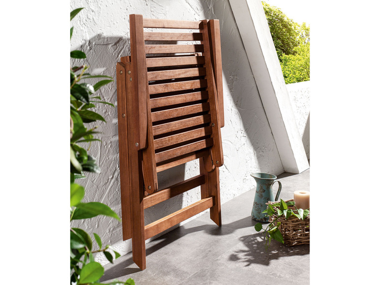 Aller en mode plein écran : LIVARNO home Set de table de jardin + 4 fauteuils pliants Sevilla en bois d'acacia - Image 7