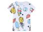 T-shirt enfant, ananas, glaces, ballons, pastèque, style estival.