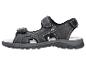 Sandales de sport homme gris foncé avec surpiqûres blanches et rouges