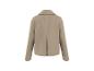 Veste courte beige avec col et pli au dos.