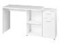 Bureau blanc avec rangement et tiroirs.