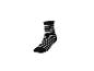 Chaussette noire à rayures horizontales blanches