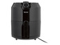 Une friteuse Tefal noire avec un bouton rotatif.