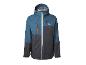 Veste d'extérieur pour homme bleue et grise avec capuche et accents orange