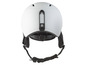 Casque de ski blanc avec des sangles et une fermeture noires