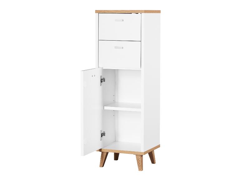 Meuble pour salle de bains Corfu, 32 x 96 x 28 cm, blanc/imitation chêne