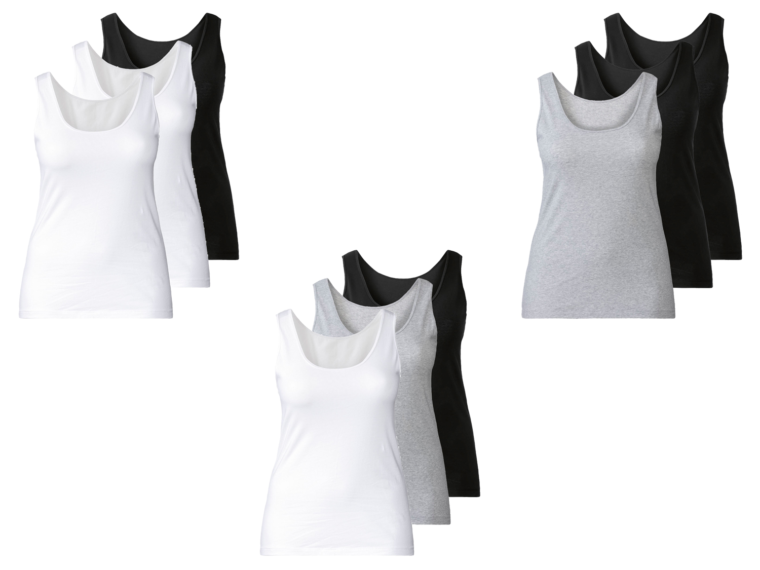 esmara® Lot de 3 débardeurs femme