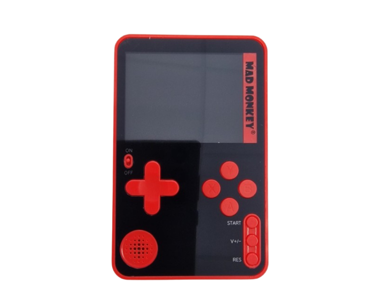 Console de jeu portable noire Mad Monkey avec boutons rouges