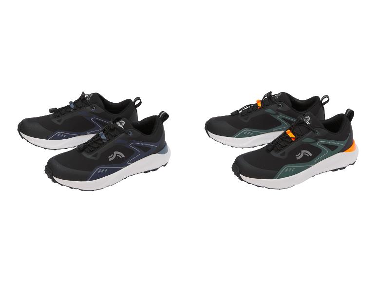 Chaussures de course CRIVIT pour hommes en noir-bleu et noir-vert avec accents orange