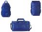 Un sac à dos bleu, un sac de sport et un sac à dos avec le logo de la Ligue des champions.