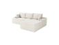 Canapé d'angle modulaire beige avec coussins, au design côtelé.