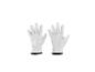 Deux gants de travail blancs avec une bordure noire