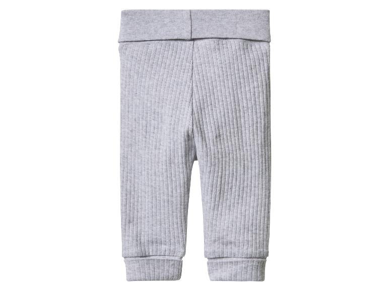 Pantalon bébé côtelé gris clair avec taille élastique.