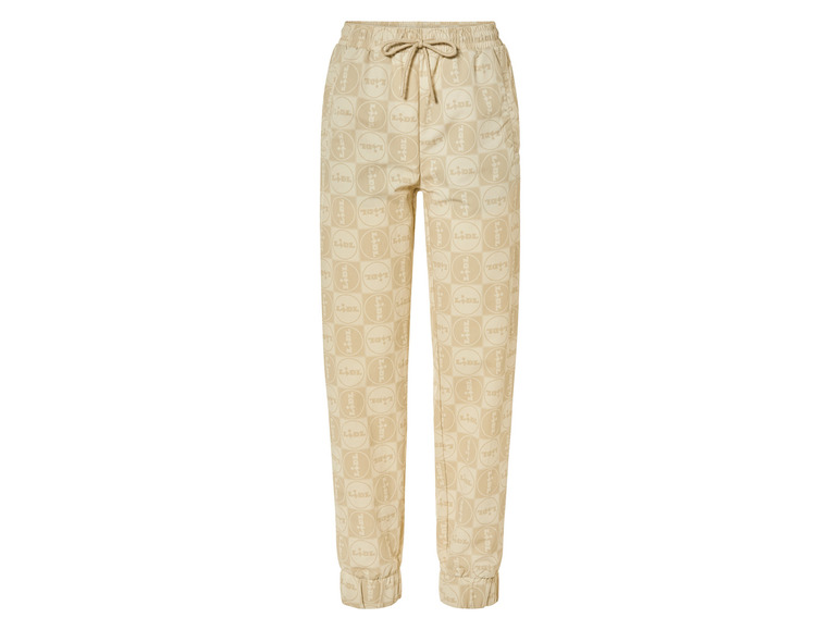 Pantalon beige avec un imprimé LIDL.