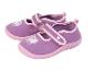 Paire de chaussures pour enfants violettes avec semelles roses et imprimé licorne
