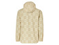 Une veste beige à capuche imprimée avec le logo Lidl.