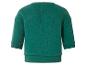 Sweat-shirt vert à manches longues pour enfant avec fermeture boutonnée au dos.