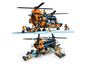 Lego City hélicoptère de transport de marchandises avec une moto, un bateau et un kiosque.