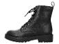 Bottes noires à lacets avec semelle épaisse et œillets métalliques.