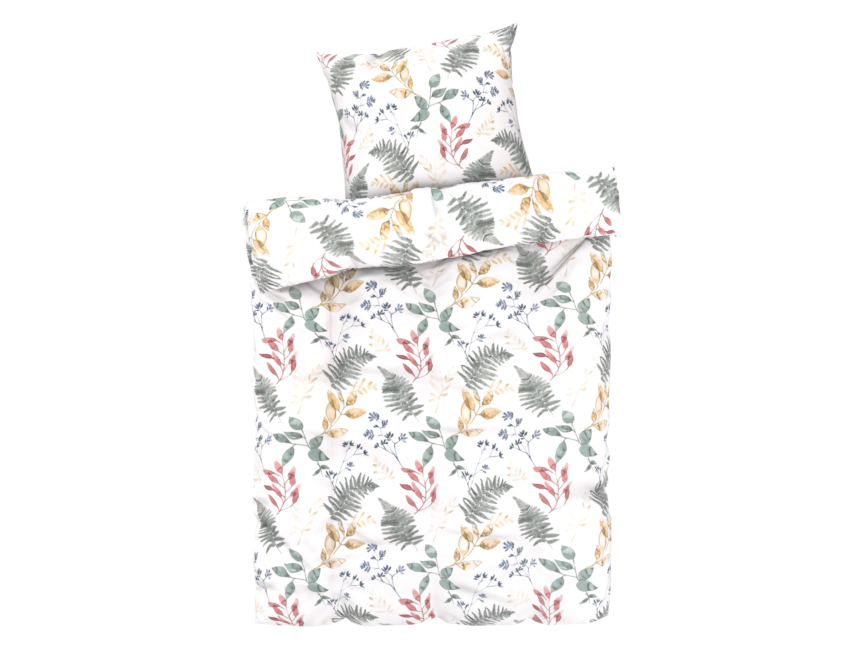 LIVARNO home Parure de lit en satin microfibre, 140 x 200 cm (plantes)