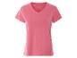 T-shirt rose à col en V pour femme.
