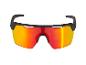 Lunettes de soleil de sport noires avec verres réfléchissants orange et rouge