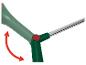 Arroseur de jardin avec tête rotative et manche télescopique.