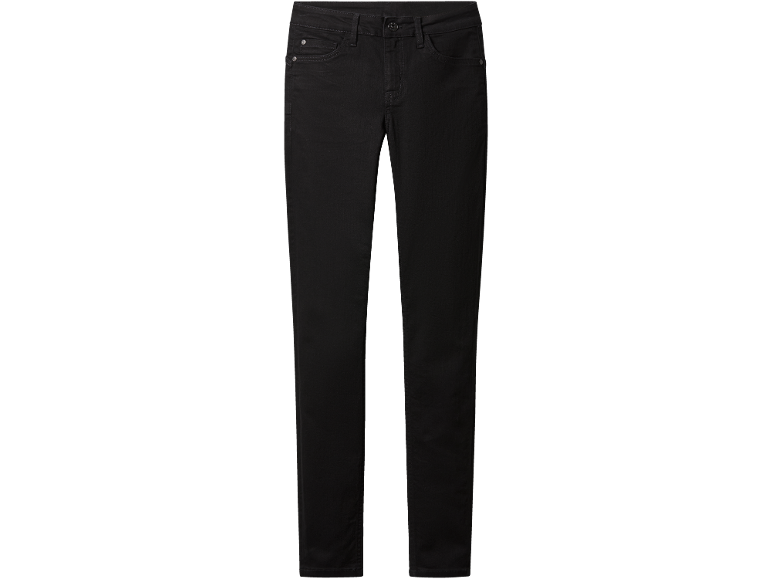 Jean slim noir avec poches avant et fermeture boutonnée.