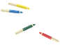 Crayons Crelando 3 en 1: jaune, bleu, vert et rouge.
