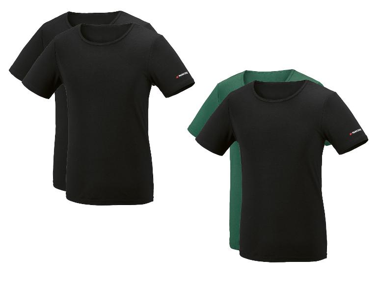 Deux t-shirts thermiques noirs et un vert pour homme Parkside