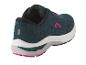 Chaussures de course bleues avec des accents roses.