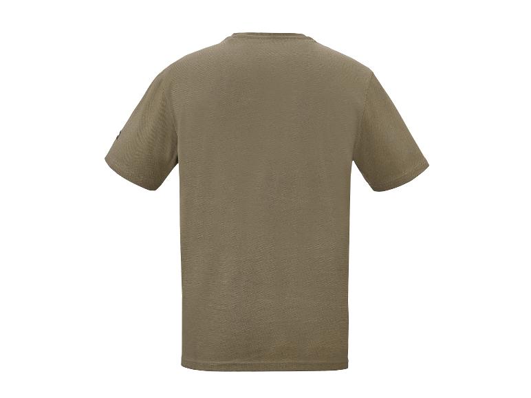 T-shirt kaki à manches courtes.