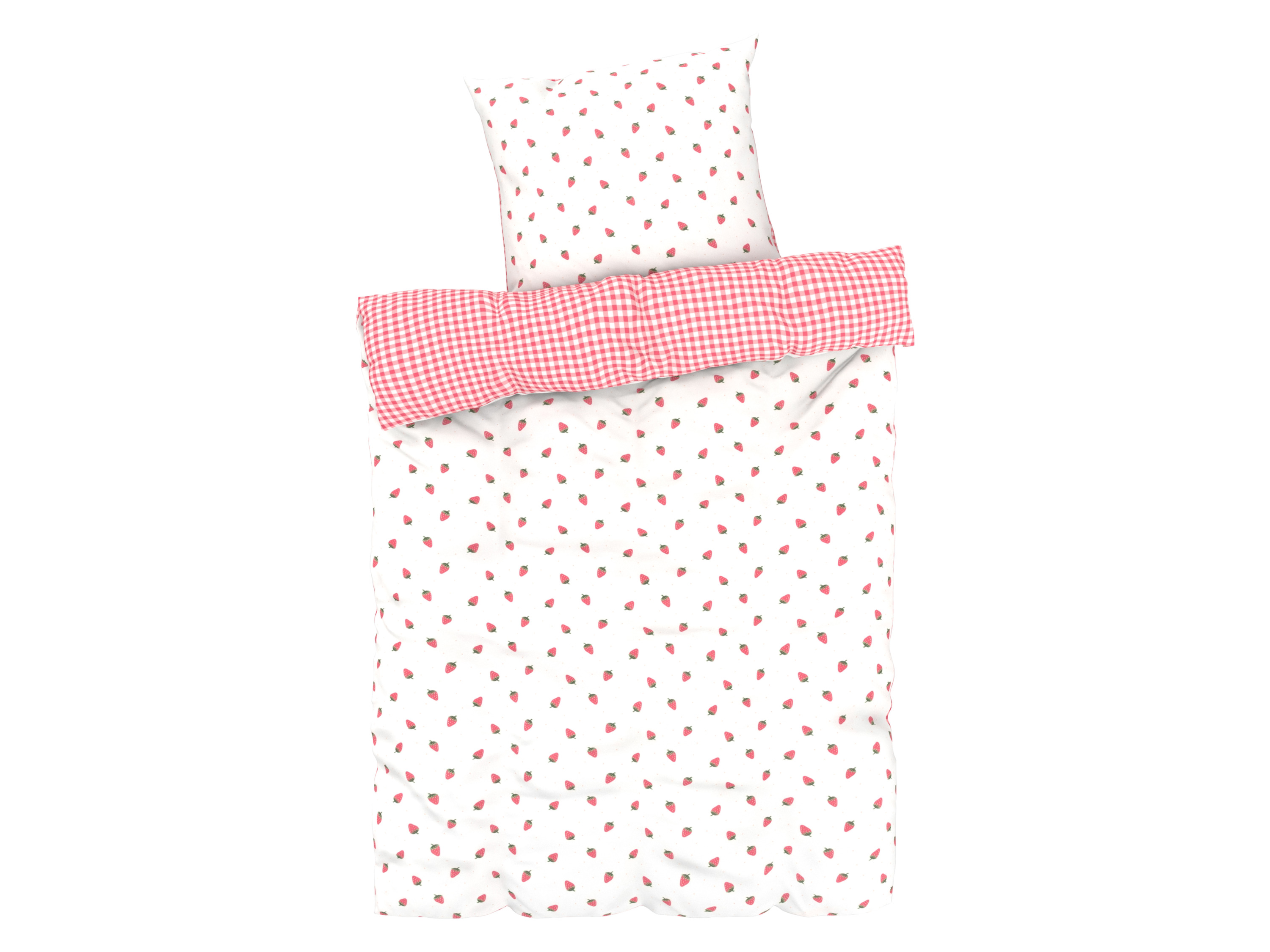 LIVARNO home Parure de lit en microfibre satinée, 140 x 200 cm (fraise)