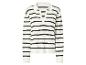 Pull rayé noir et blanc à col polo pour femme