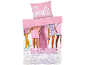 Parure de lit rose avec poupées et le texte «WE ARE Barbie».