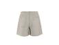 Shorts beiges avec taille élastique et poches arrière.