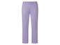 Pantalon en maille lilas à côtes.