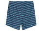Boxer bleu avec un motif de vagues bleues.
